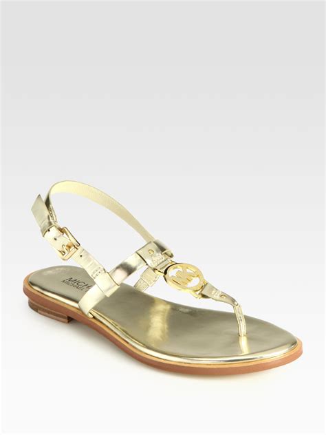 michael kors sandalen gold|michael kors gold sandals women.